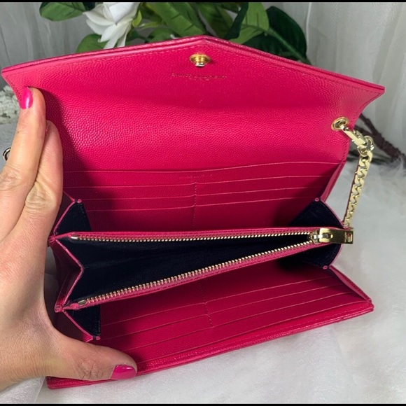 Yves Saint Laurent Bags Ysl Fuschia Pink Wallet On A Chain Poshmark